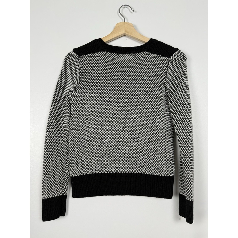 BANANA REPUBLIC Textured Colorblock Pullover Sweater in Black/White Small - Picture 7 of 11